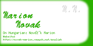 marion novak business card